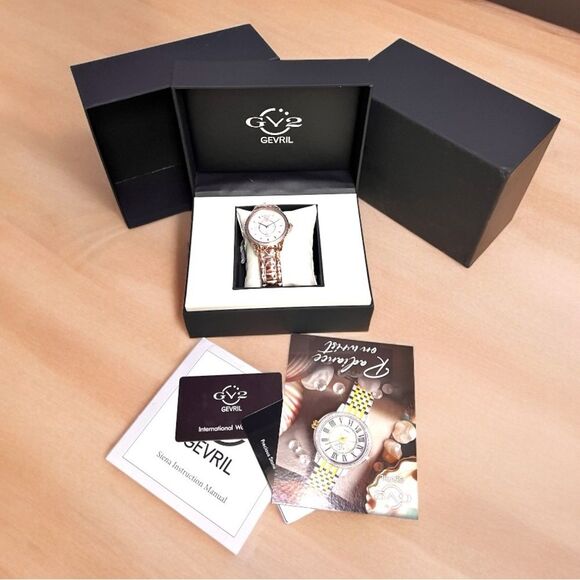 NEW GV2 Siena Mother of Pearl Dial Stainless Steel Watch, 38mm - 0.0044 ctw - Picture 1 of 5